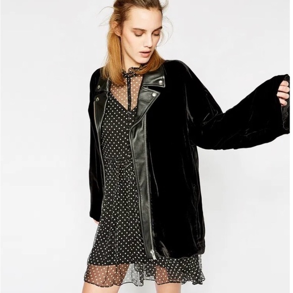 The Kooples Jackets & Blazers - THE KOOPLES Black Biker Collar Kimono Jacket